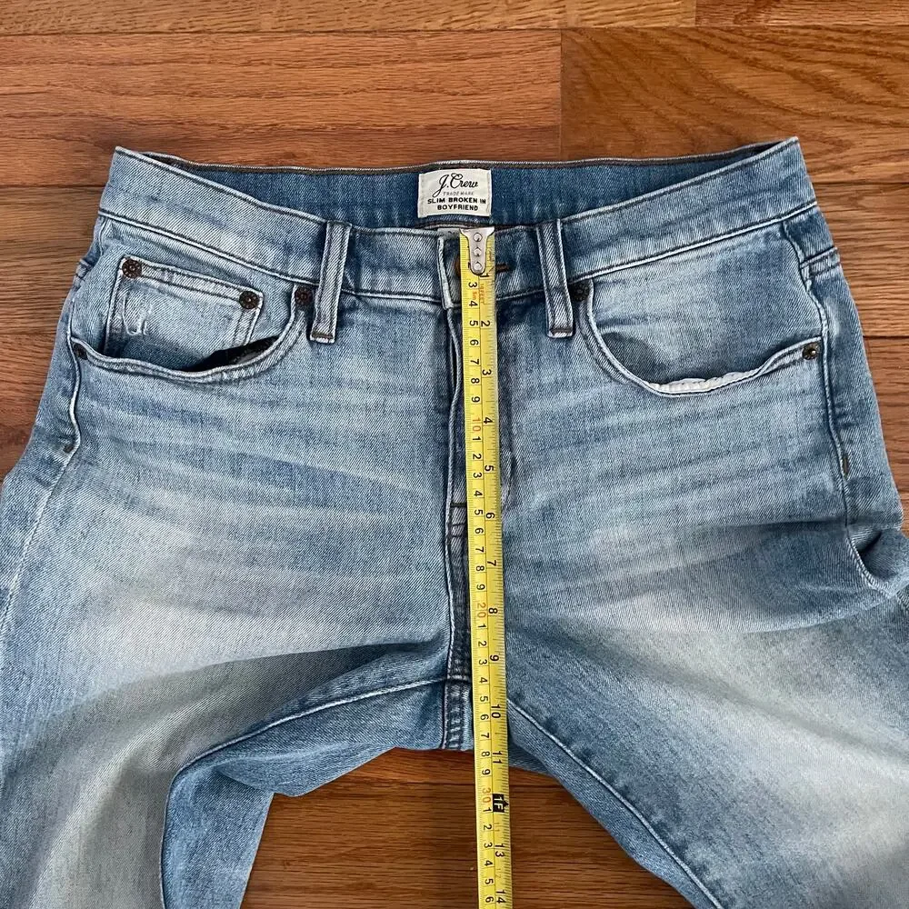J. Crew Slim Boyfriend Jean Womens 26 Cedar Wash Blue Straight Leg Denim H6411
